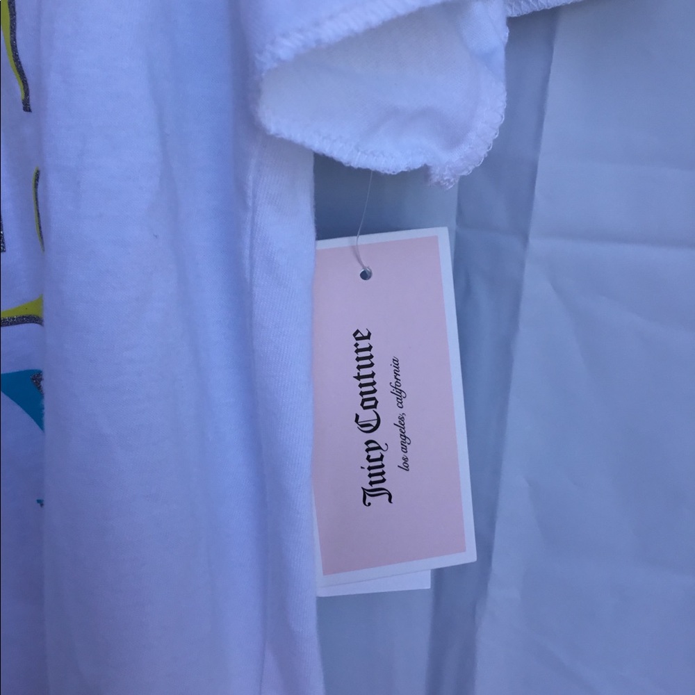 Juicy Couture Girls Cotton White Glittered T-Shirt - Picture 6 of 7